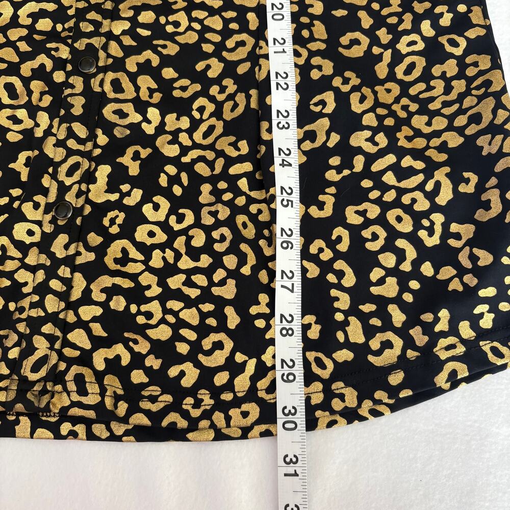Ranch Dress'n Gold Leopard Performance Rodeo Snap-Front Shirt Women's Plus 3X - Picture 10 of 10